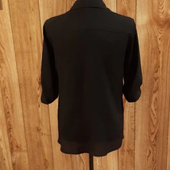 Calvin Klein Black Button-Down Shirt (Small) - Picture 7 of 10